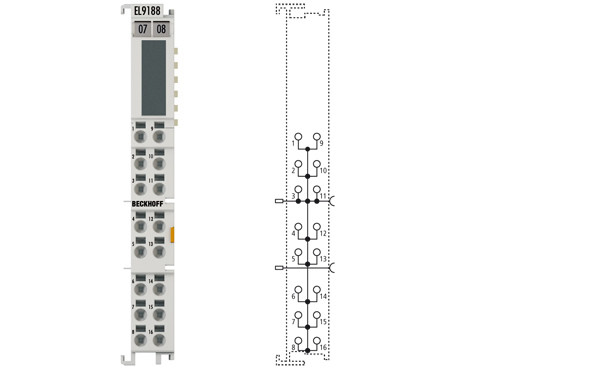 EL9188 | HD EtherCAT Terminal, 16-channel potential distribution