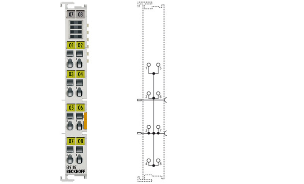 EL9187 | Potential distribution terminal, 8 x 0 V