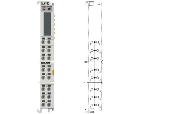 EL9183 | Potential distribution terminal with 16 terminal connections