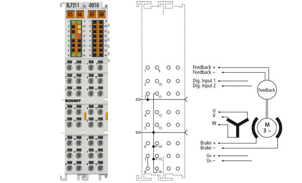 EL7211-0010 | Servomotor terminal for OCT, 50 V DC, 4.5 ARMS, фото 2