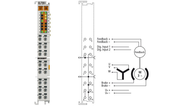 EL7201-0010 | Servomotor terminal for OCT, 50 V DC, 2.8 ARMS
