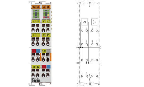 EL7047-9014 | Stepper motor terminal with incremental encoder, STO and vector control, 50 V DC, 5 A - фото 1 - id-p101664016