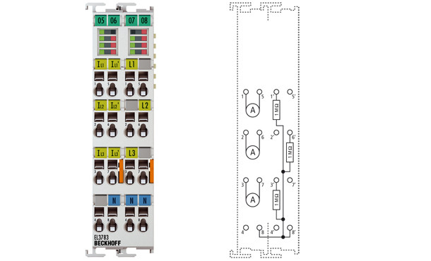 EL3783 | Power monitoring oversampling terminal for alternating voltages up to 690 V AC