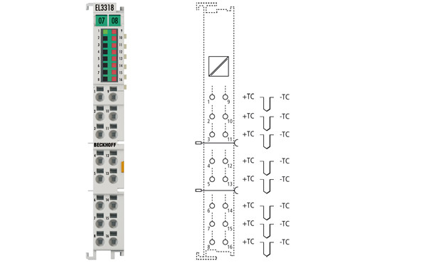 EL3318 | HD EtherCAT Terminal, 8-channel thermocouple input with open-circuit recognition - фото 1 - id-p101664116