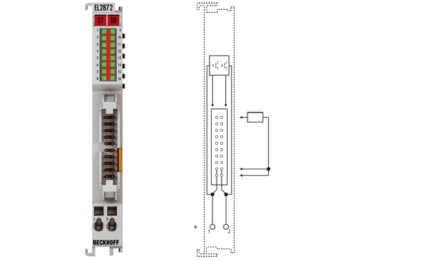 EL2872-0010 | 16-channel digital output terminal 24 V DC, flat-ribbon cable connection