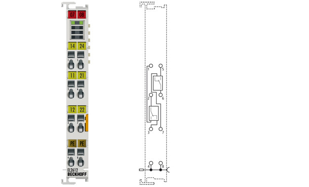 EL2612 | 2-channel relay output terminal 125 V AC/30 V DC, potential-free change-over, no power contacts - фото 1 - id-p101664205