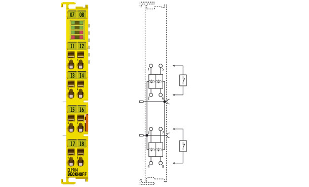 EL1904 | 4-channel digital input terminal, TwinSAFE, 24 V DC - фото 1 - id-p101664236