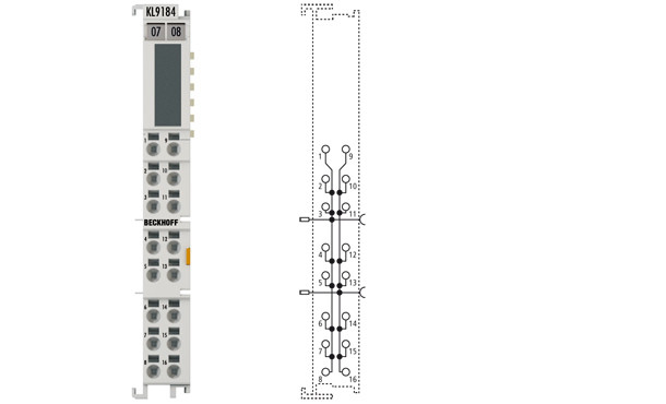 KL9184 | HD Bus Terminal, 16-channel potential distribution