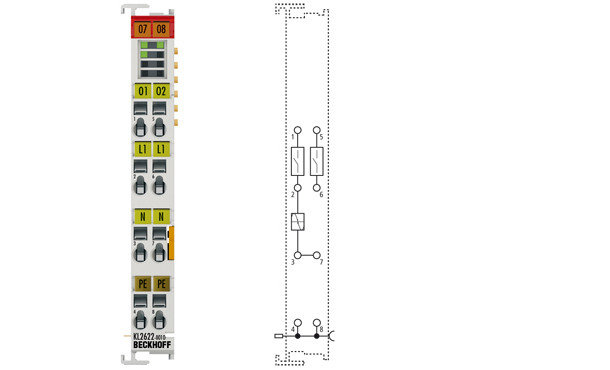 KL2622-0010 | 2-channel relay output terminal, 230 V AC, 5 A, make contacts, no power contacts, contact-protecting switching of LED lamps, фото 2