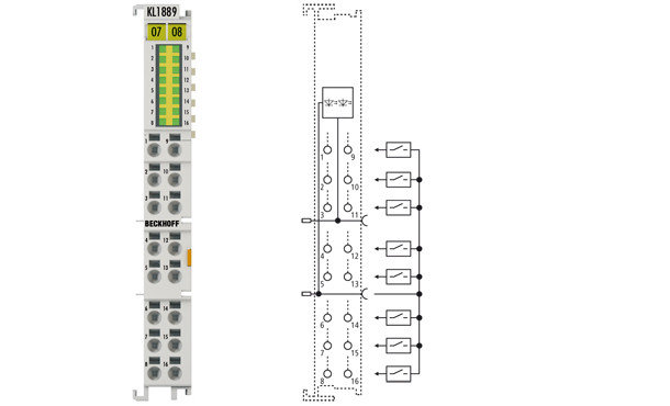 KL1889 | HD Bus Terminal, 16-channel digital input 24 V DC, 0 V (ground) switching, фото 2