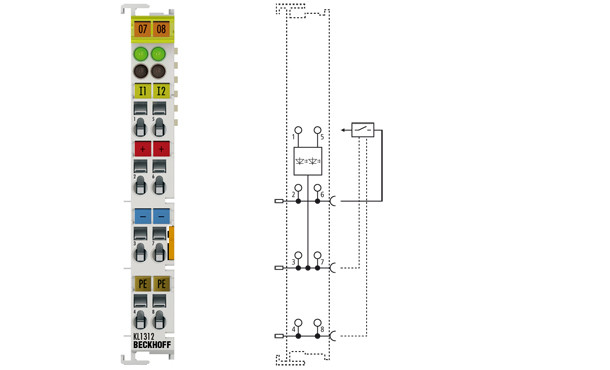 KL1312 | 2-channel digital input terminal 24 V DC for type 2 sensors - фото 1 - id-p101664723