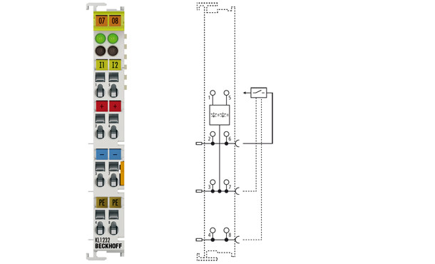 KL1232 | 2-channel digital input terminal 24 V DC with edge triggered pulse expansion