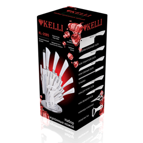 Набор кухонных ножей на подставке KELLI KL 2085 - фото 1 - id-p101706381