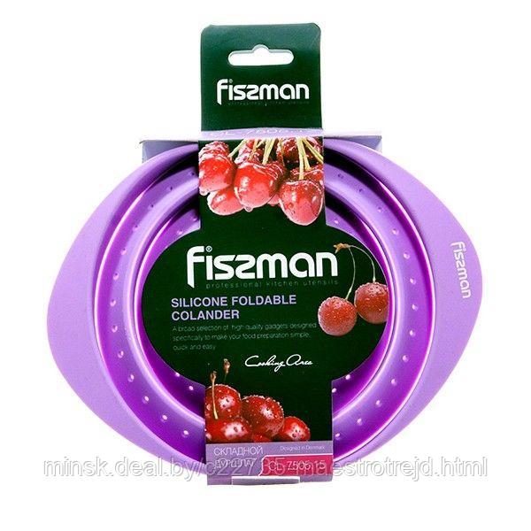 FISSMAN Складной силиконовый дуршлаг 15*9 см, цвет лиловый - фото 2 - id-p101533148