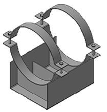 Опора скользящая хомутовая для трубопроводов тепловых сетей в изоляции (313.ТС-008.011)