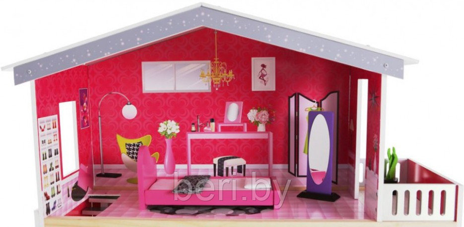 4118 Дом для кукол деревянный, кукольный домик с мебелью ECO TOYS Malibu - фото 5 - id-p101749673