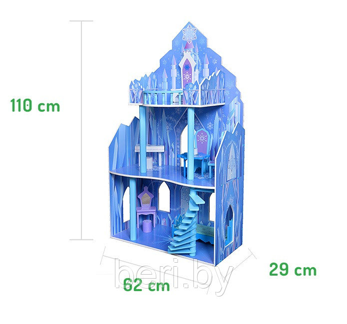 4111 Кукольный домик ECO TOYS Lodowa, игровой набор, деревянный дом для кукол - фото 2 - id-p101750851