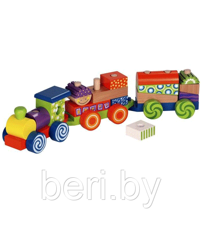 2009 Поезд, паровозик, поезд с кубиками, деревянный поезд, набор  с кубиками, ECO TOYS