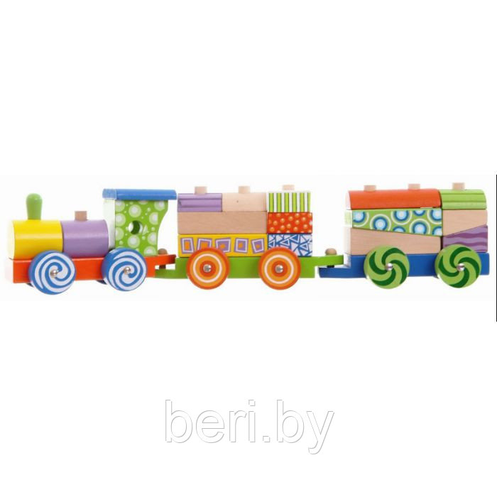 2009 Поезд, паровозик, поезд с кубиками, деревянный поезд, набор с кубиками, ECO TOYS - фото 3 - id-p101750915