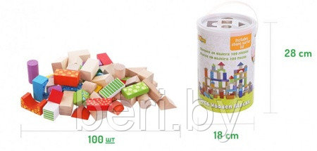 2007 Набор кубиков 100 шт, деревянные кубики, ECO TOYS - фото 4 - id-p101750959