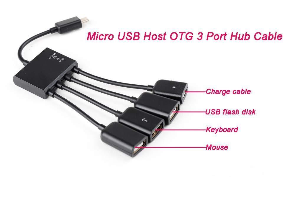 Переходник OTG MicroUSB - 3xUSB 2.0+MicroUSB разъём (для зарядки) - фото 5 - id-p101755840