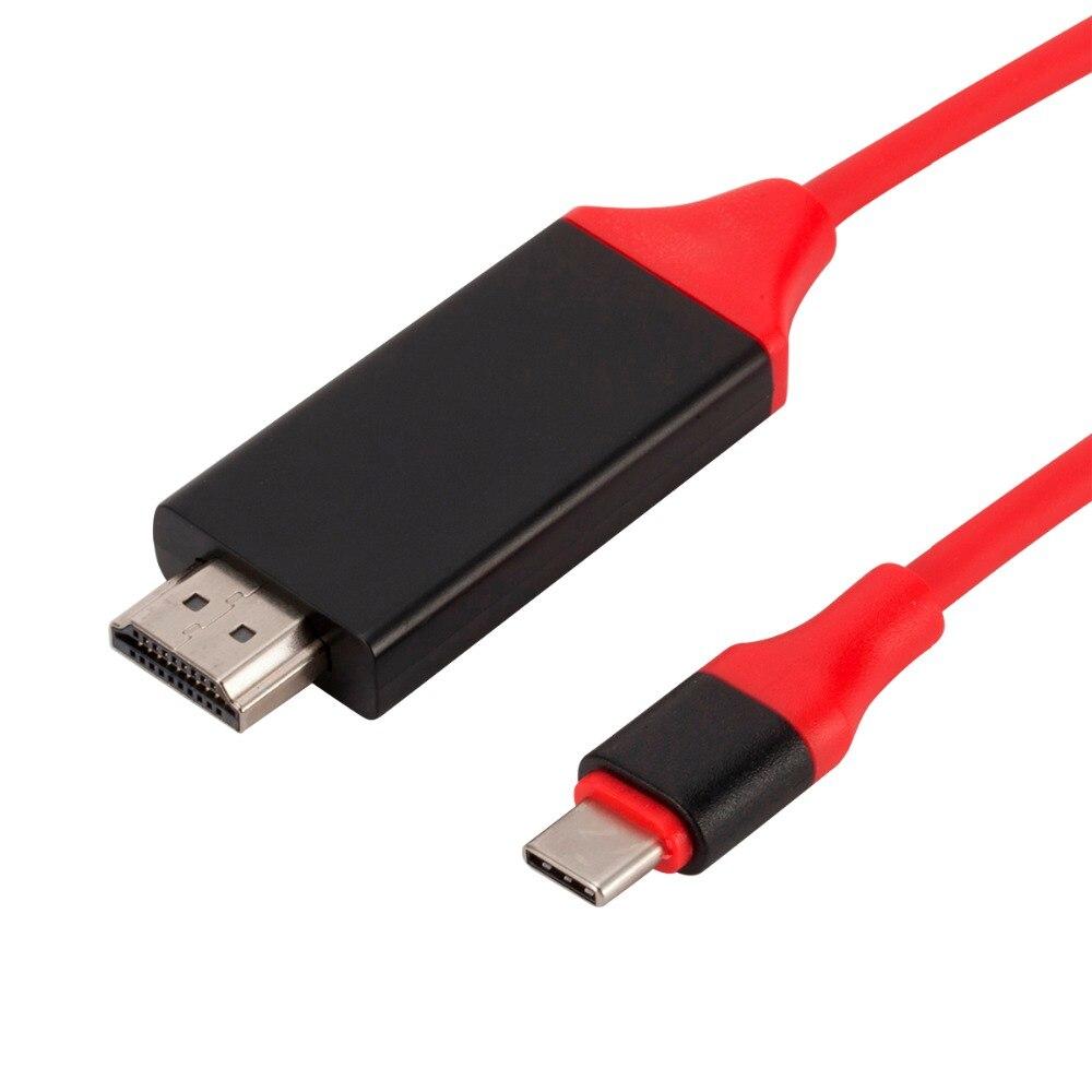 Кабель Type-C - HDMI 2м, красный (a41-00161-a56-11) - фото 1 - id-p101757943