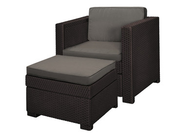 Набор мебели Provence Chillout (кресло и пуф-столик), коричневый - фото 1 - id-p101755057