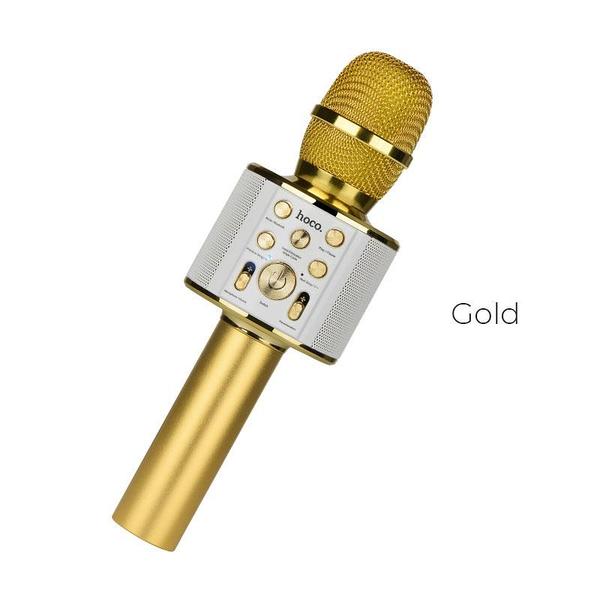 Купить Беспроводной караоке микрофон Hoco BK3 Cool Sound, встроенный  динамик, Bluetooth, MicroSD, золотой в Минске от компании "Магазин  "Electromix"" - 101774362