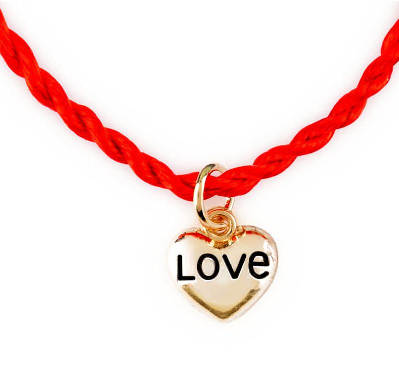 Красная Нить «Про Любовь», браслет с подвеской