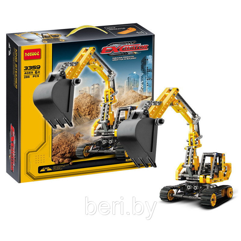 3359 Конструктор Decool "Экскаватор", 286 деталей, аналог LEGO Technic 8419 - фото 2 - id-p101779986
