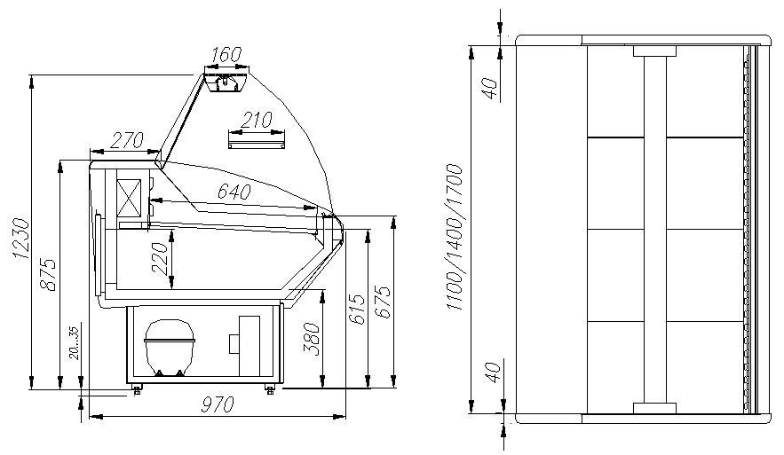 Холодильная витрина Полюс G95 SM 1,2-1 (ВХС-1,2) Palm - фото 3 - id-p101780300