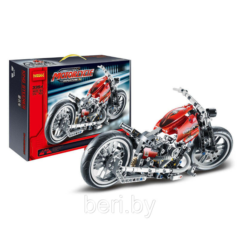 3354 Конструктор Decool "Мотоцикл", 374 детали, аналог Lego Technic