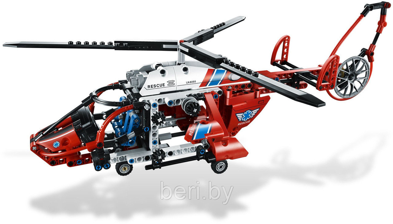 3355 Конструктор Decool "Спасательный вертолет", 407 деталей, аналог Lego Technic 8068
