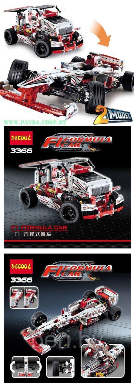 3366 Конструктор Decool "Гоночный автомобиль Гран-При 2 в 1", 1219 деталей, аналог LEGO Technic 42000 - фото 5 - id-p101796691