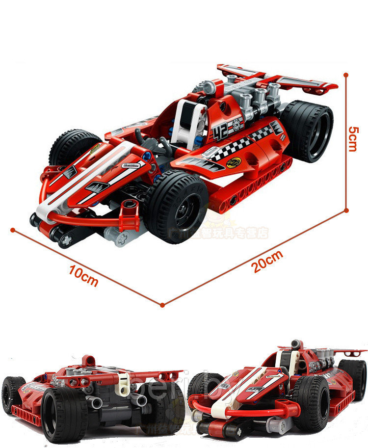 3412 Конструктор Decool "Красный болид", 158 деталей, LEGO Technic 42011 - фото 3 - id-p101801915