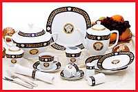 ZL-709B Сервиз столовый фарфоровый, набор тарелок, обеденный сервиз, 57 предметов, 6 персон, Zillinger