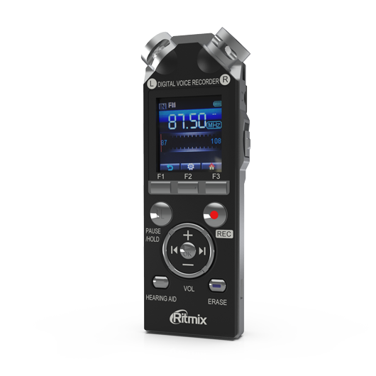Цифровой диктофон Ritmix RR-989 8GB, FM радио, MP3 плеер, питание 2xAAA батарейки
