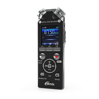 Цифровой диктофон Ritmix RR-989 8GB, FM радио, MP3 плеер, питание 2xAAA батарейки