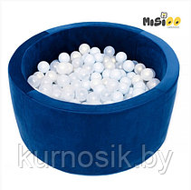 Сухой бассейн с шариками круглый MISIOO 90x40 (вельвет синий)