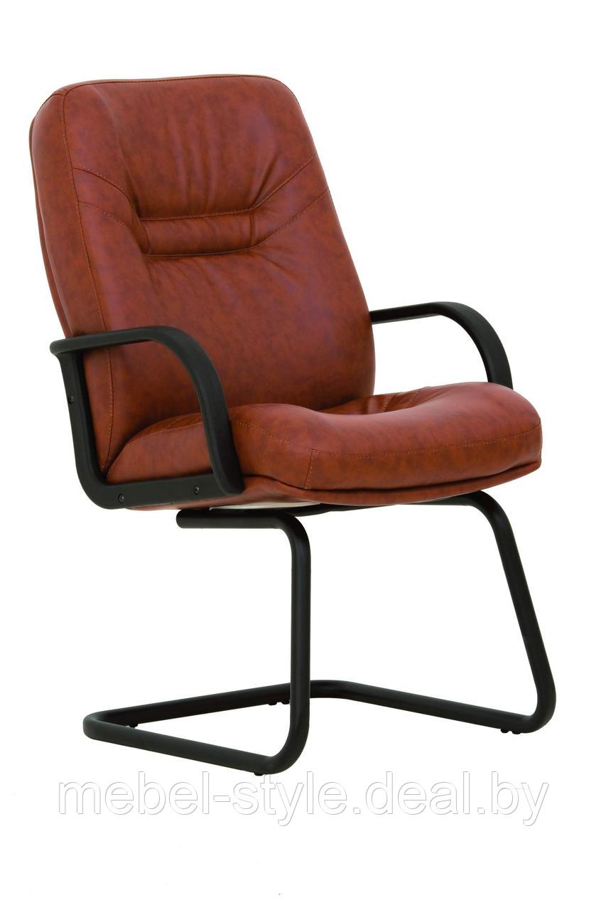 Кресла для посетителей Министр CF PL. Стул MINISTR на полозьях в коже ECO - фото 1 - id-p101866403