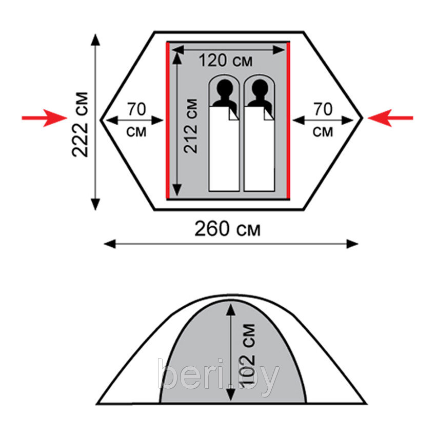TRT-30 Палатка двухместная Tramp SARMA 2 (V2) - фото 4 - id-p101875978