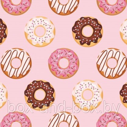 Коробка "Пончики розовые" размер 10*10*4 см