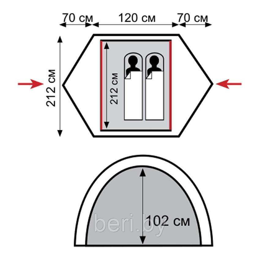 TRT-34 Tramp Двухместная палатка COLIBRI 2 (V2) - фото 2 - id-p101876312