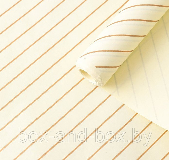 Бумага упаковочная крафт, двусторонняя, "Люрекс", кремовый, 0.7 х 10 м - фото 2 - id-p101876349