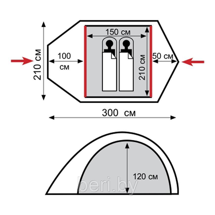 TRT-38 Палатка двухместная Tramp LAIR 2 (V2) - фото 3 - id-p101876453