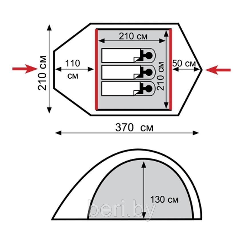 TRT-39 Tramp Трехместная палатка LAIR 3 (V2) - фото 4 - id-p101880688
