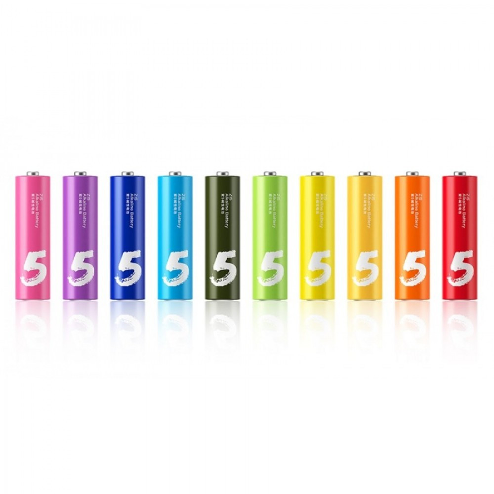 Батарейки Xiaomi Zi5 Rainbow AA Batteries (LR6, Alkaline) 10шт + пластиковый бокс - фото 3 - id-p101885833