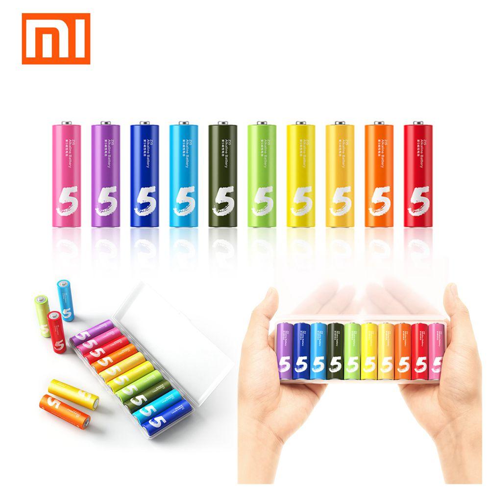 Батарейки Xiaomi Zi5 Rainbow AA Batteries (LR6, Alkaline) 10шт + пластиковый бокс