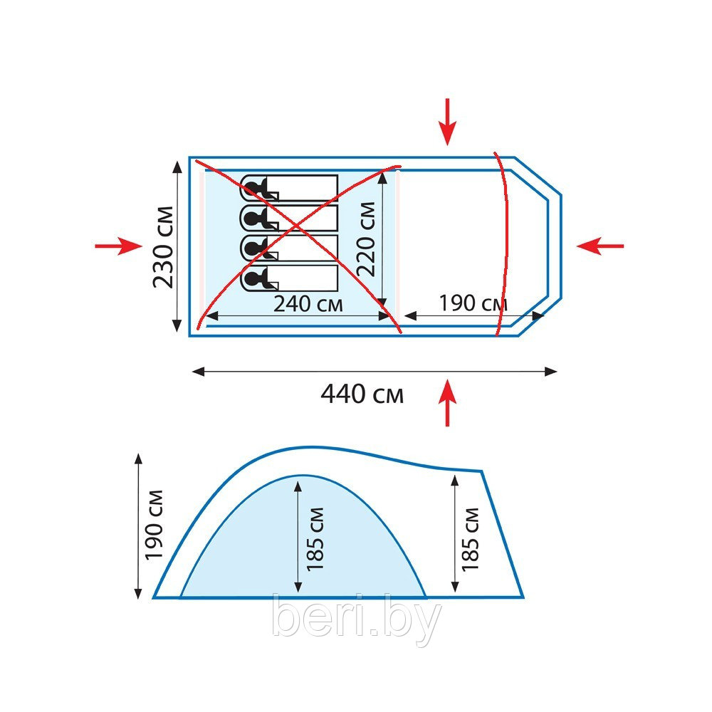TRT-78 Палатка 4-х местная Tramp Anaconda 4 (V2) - фото 2 - id-p101888989