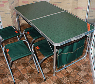 Стол-чемодан Outventure (120х60х70 с сеткой) и  4  стула